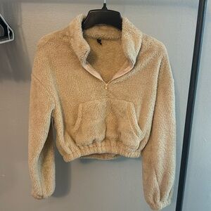 Zaful teddy bear quarter zip sweater